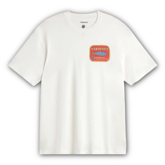 Thinking Mu - Sardines Aaron Tee - White