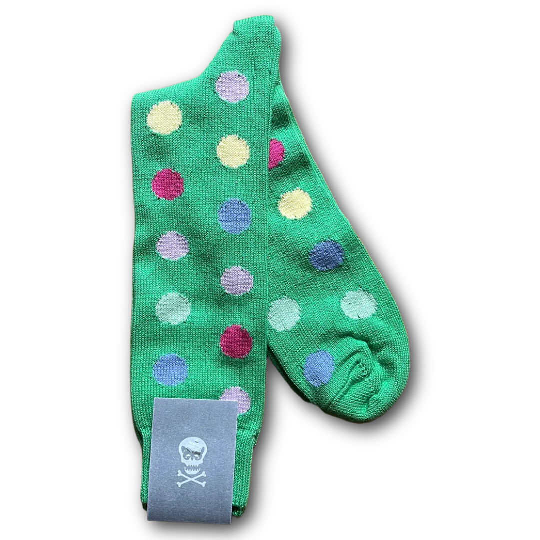 Regent - Socks - Cotton - green with Multicolour Spot - Regent Tailoring