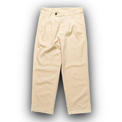 Cream pleated chino 