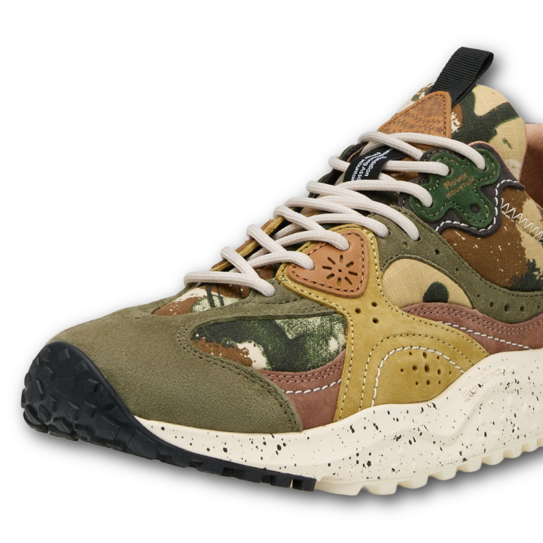 Flower Mountain - Wave Man suede/canvas/camou - Kaki/military