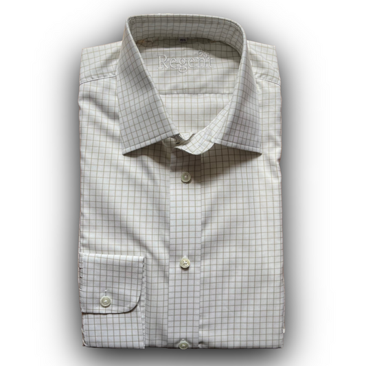 Cotton shirt with green overcheck