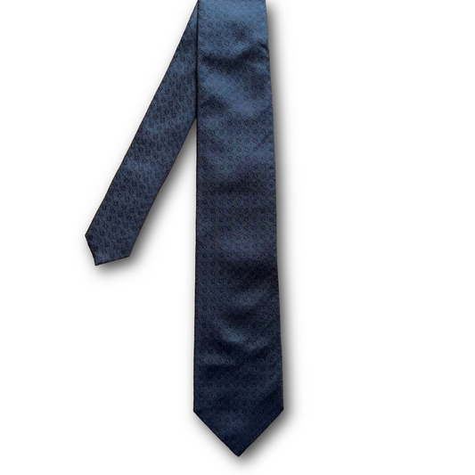 Regent - Woven Silk Tie - Black Floral Pattern