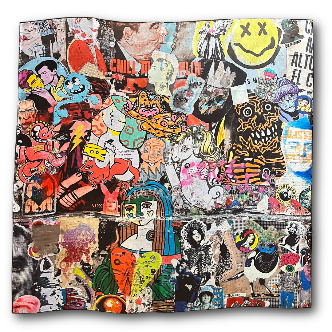 Regent -  Large Silk Square - London Graffiti - 16oz Silk