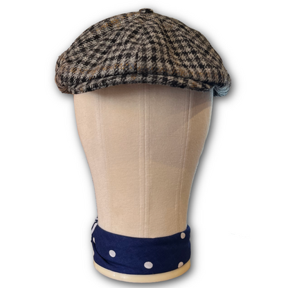 Regent - Baker Boy Cap - Grey/Yellow Overcheck Tweed