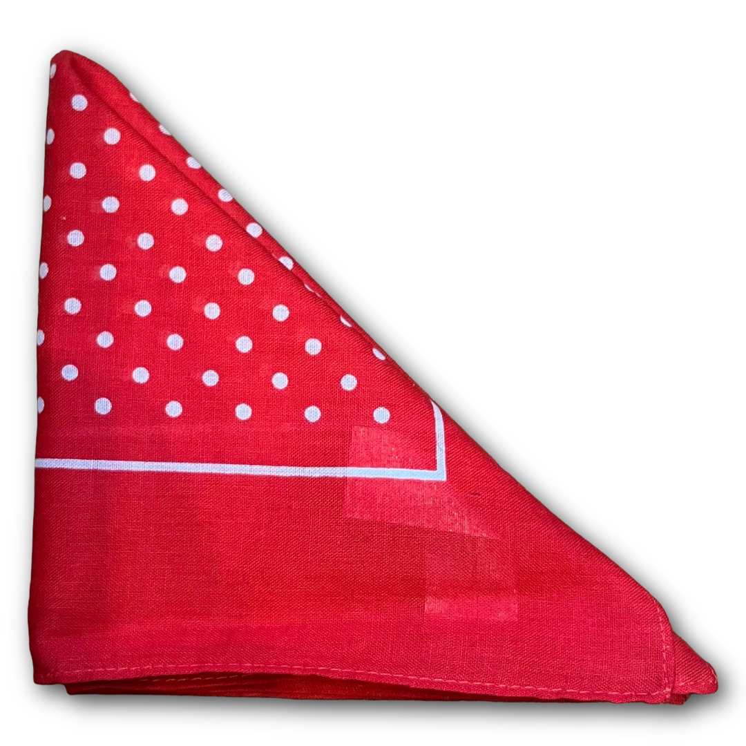 Regent - Cotton Hanky - Bandana - Red with White Spot
