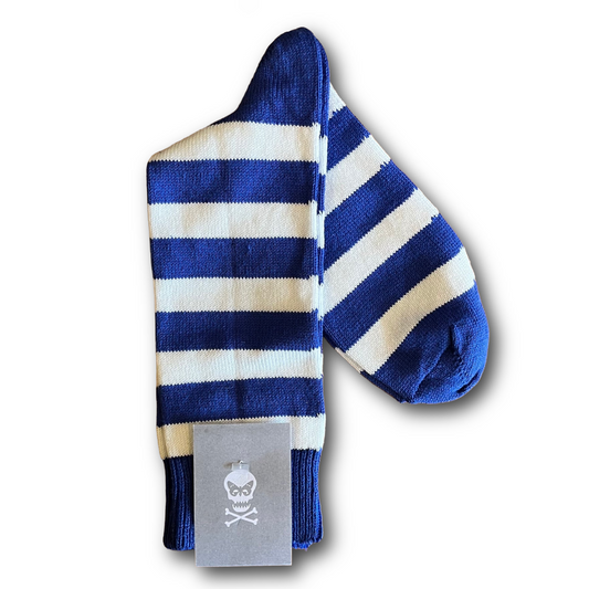 Blue and yellow striped sock