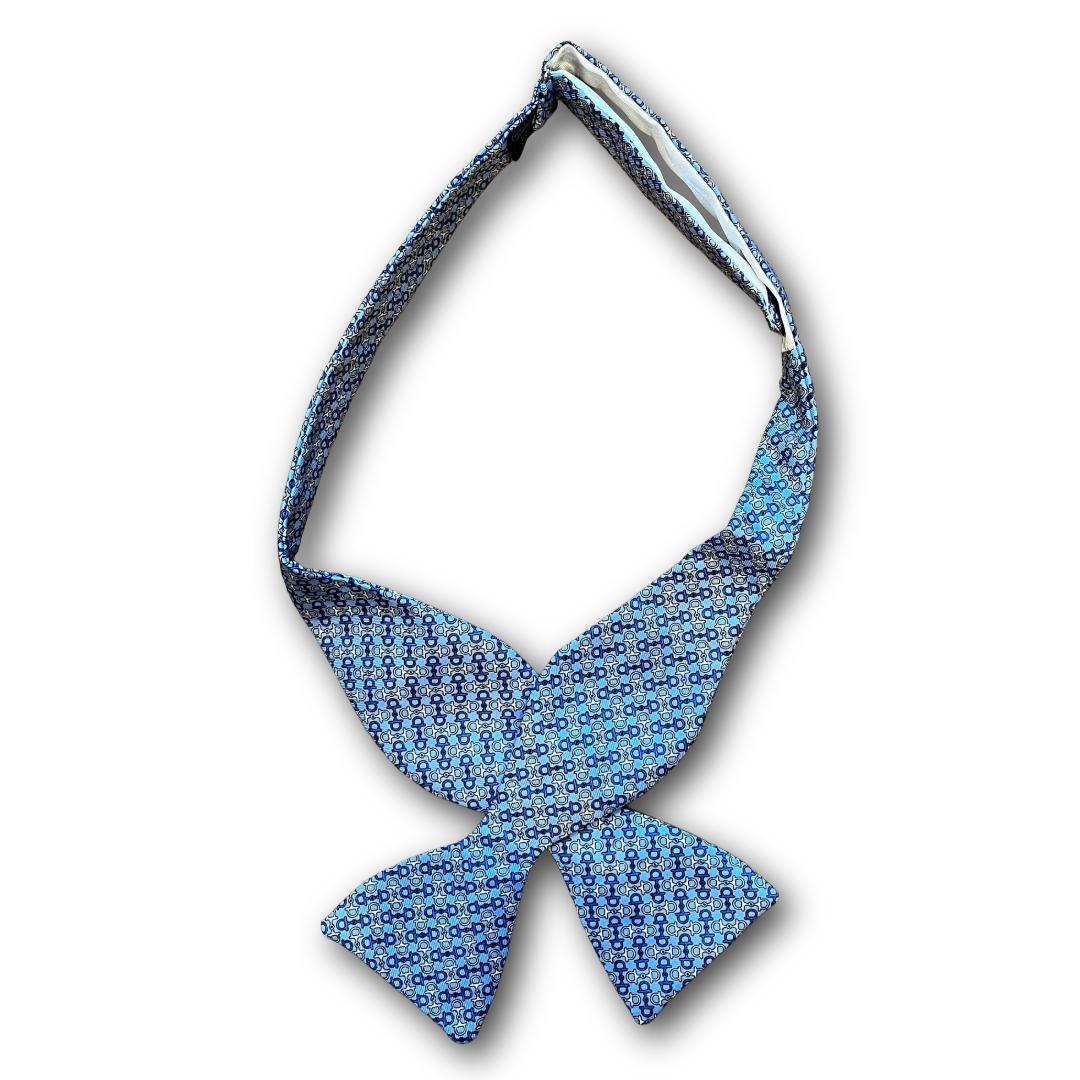 Regent - Silk Bow Tie - Anchor Knott - Navy/Light Blue/White