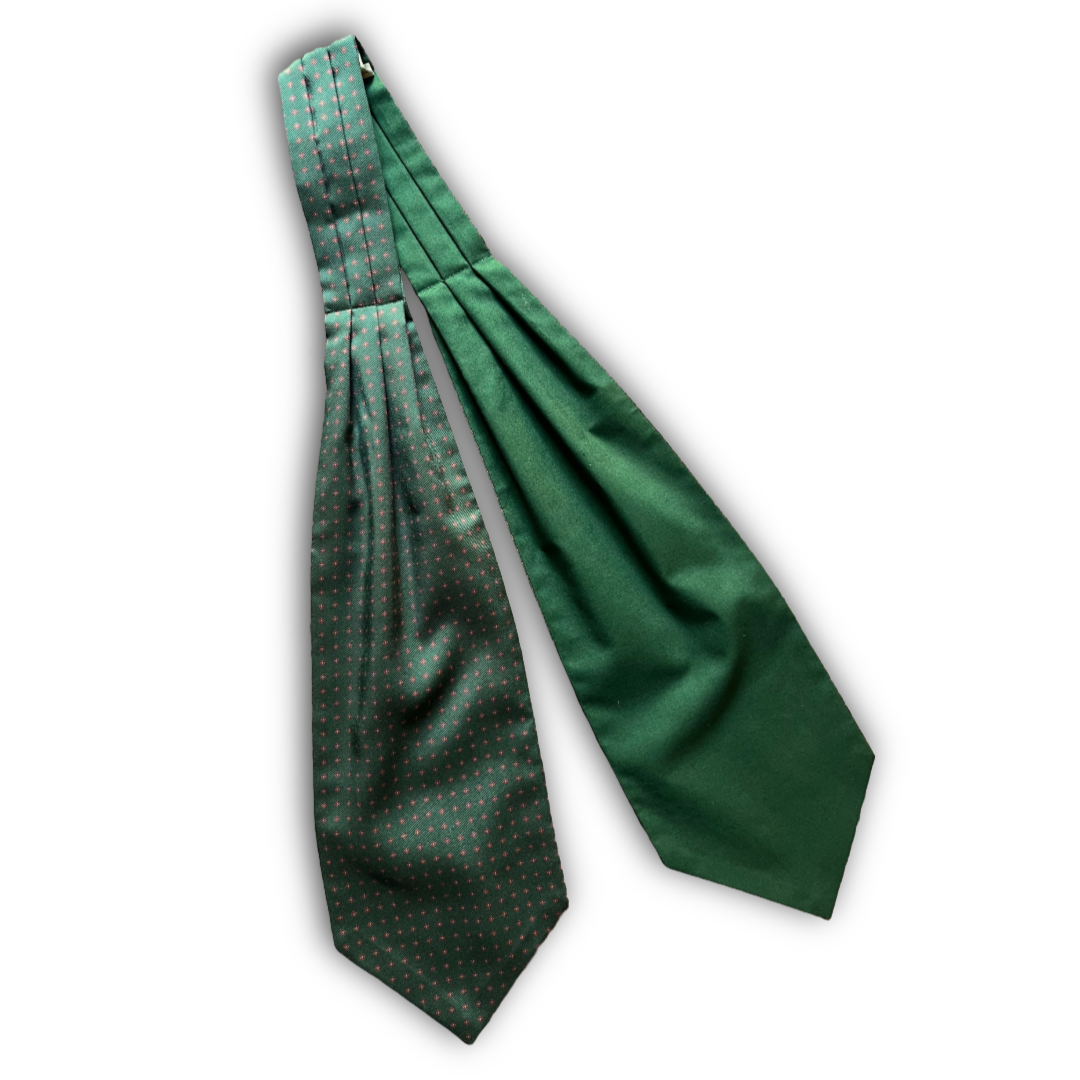 Regent - Silk/Cotton Cravat - Geometric- Forest Green