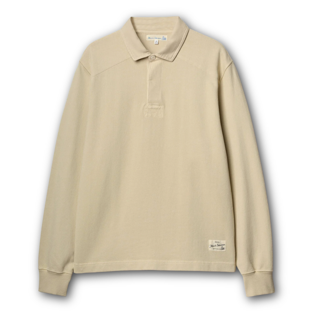 MERZ B. SCHWANEN - Sturdy Cotton Interlock Jersey Rugby Shirt - Nature