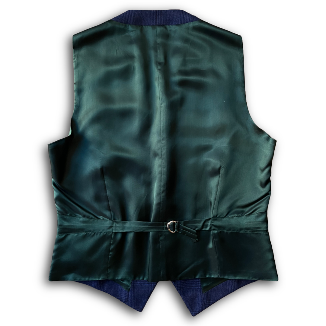 Regent - Bud Waistcoat – Navy Check Wool