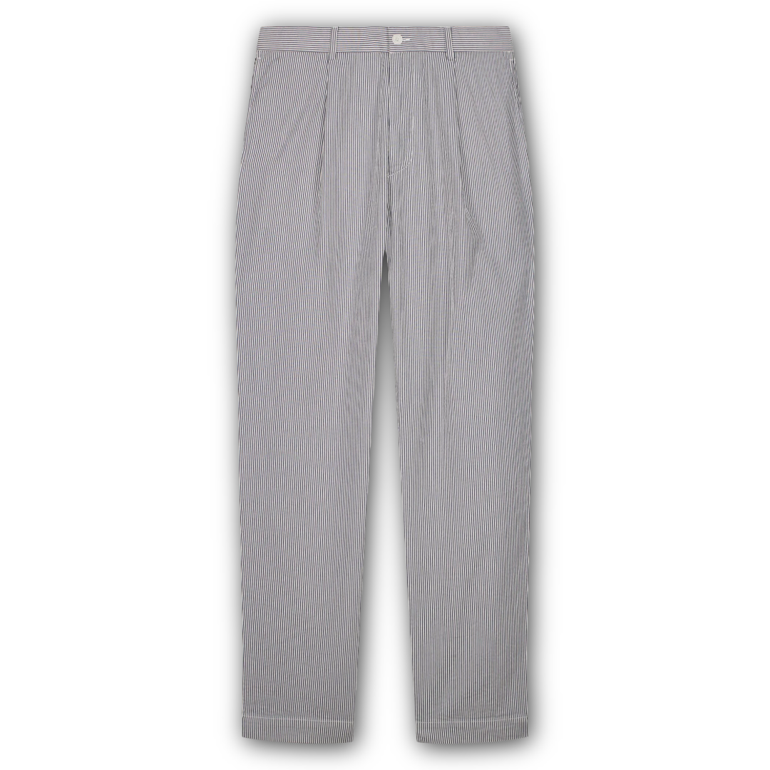 Gray striped pants on a white background