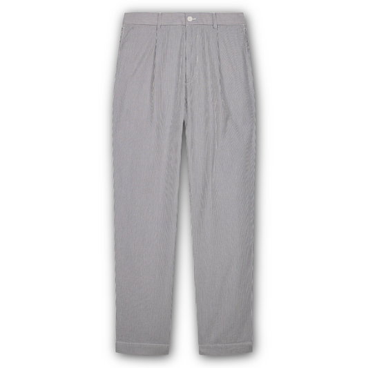 Gray striped pants on a white background
