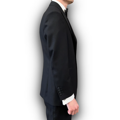 Regent - Classic Dinner Suit - Black Wool 400g with Grosgrain Silk - Dugdale Bros.