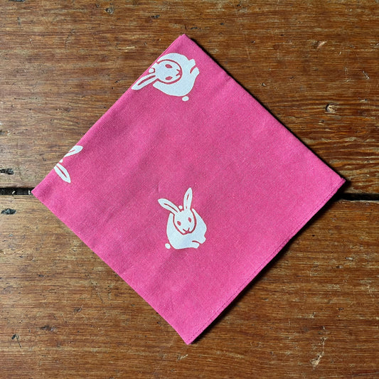 Niwaki - Cotton Handkercheif - Pink Rabbit