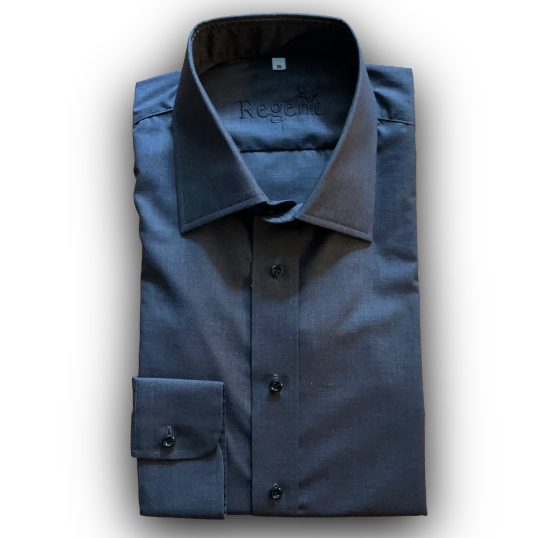 Charcoal cotton twill shirt on white background 