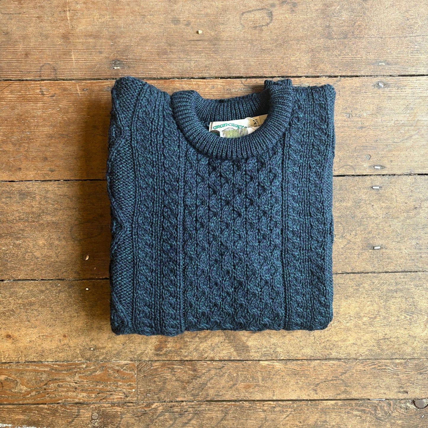 ARAN CRAFTS - Blackwatch crew neck sweater - Navy