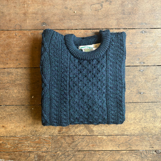 ARAN CRAFTS - Blackwatch crew neck sweater - Navy