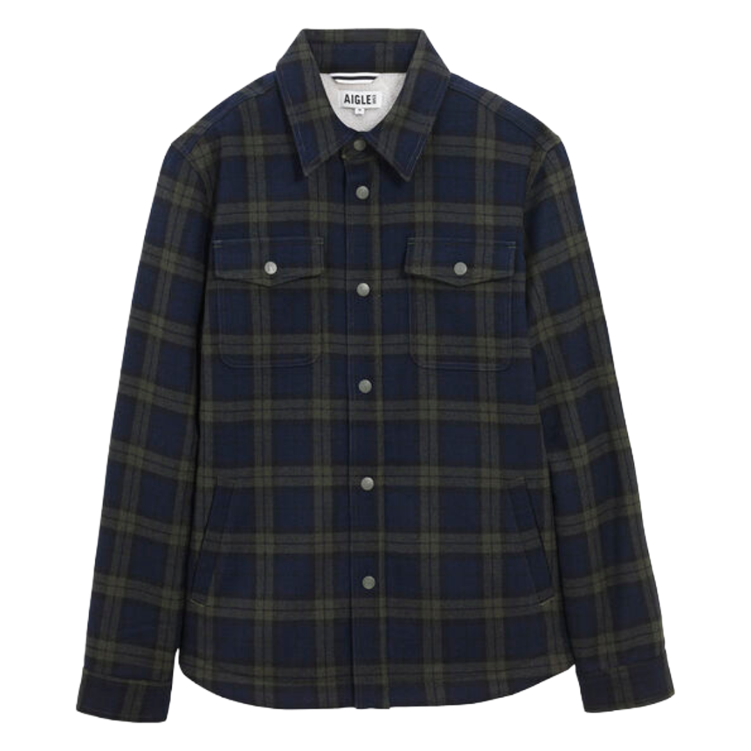 Aigle - Sherpa-Lined Wool Check Overshirt - Empire Check