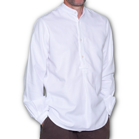 Yarmouth Oilskins - The Admiralty Shirt - Grandad collar - Cotton  - White