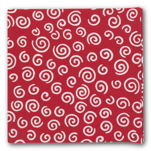 Niwaki - Cotton Handkerchief - Red / Swirls