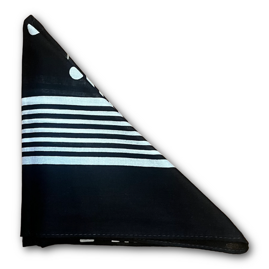 Regent - Cotton Hanky - Bandana - Black with White Spot