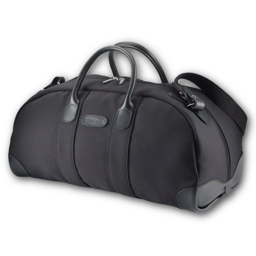 Black duffel Billingham bag with handle and wheels sold at regent in salisbury