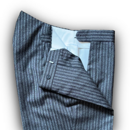 Regent - Morning Suit Trouser - Classic Grey Merino Wool Stripe