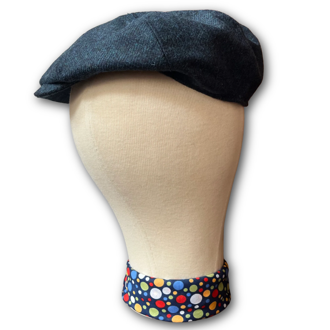 Regent - Baker Boy - Abraham Moon Peacock Blue Tweed with Light Blue Thistle Fleck