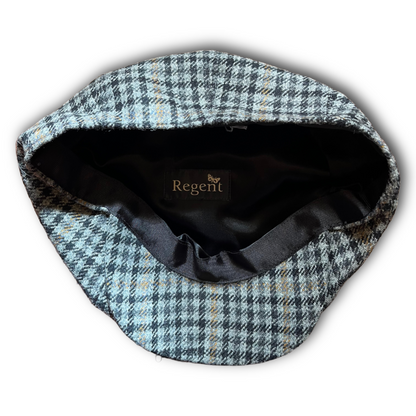 Regent - Baker Boy Cap - Grey/Yellow Overcheck Tweed