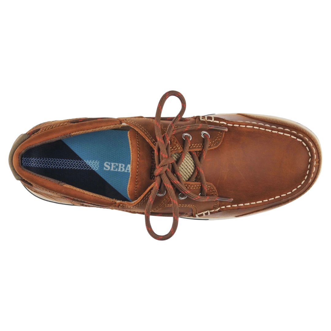 Sebago - Triton Three Eye Leather Boat Shoe - Brown Cinnamon