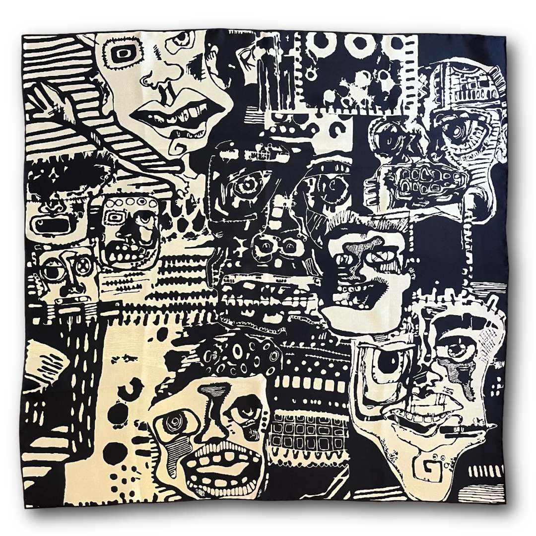 Regent - Large Silk Square - "Bored" - 16oz Silk - Designed By Lula Regent -