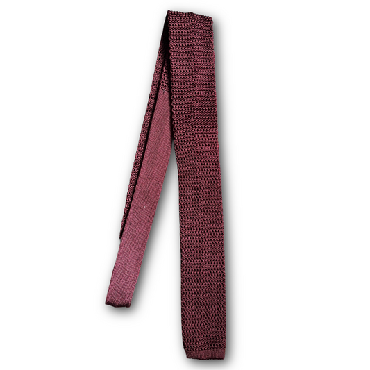 Regent - Knitted Silk Tie - Burgundy