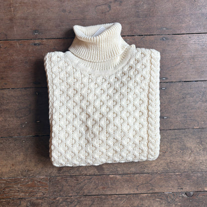 ARAN CRAFT - Merino Roll Neck Sweater - Natural