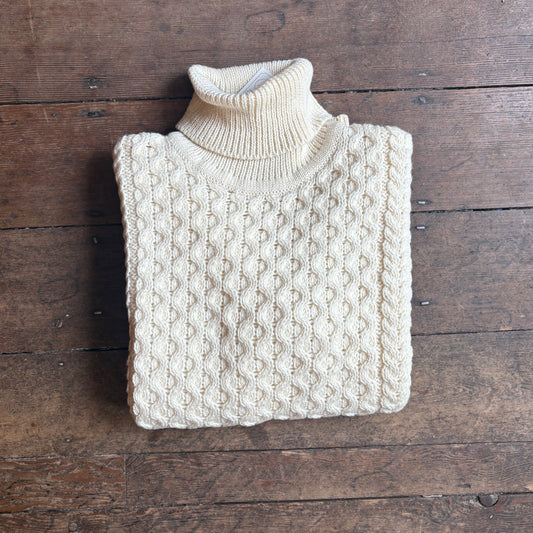 ARAN CRAFT - Merino Roll Neck Sweater - Natural