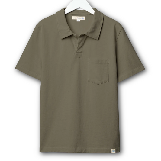 MERZ B. SCHWANEN - Classic Cotton Jersey Short Sleeve Polo Shirt - Light Army