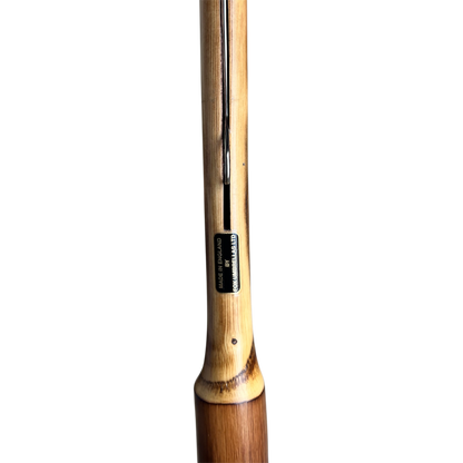 Brown wooden umbrella handle saying made in England by fox umbrella ltd