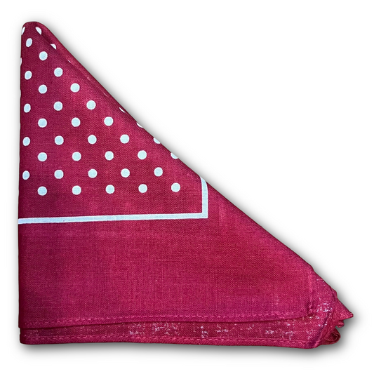 Regent - Cotton Hanky - Bandana - Red And White Spots With Boarder