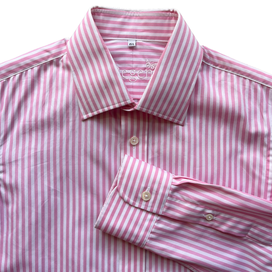 Regent - 'Five' - Poplin Shirt - Bengal Stripe Pink