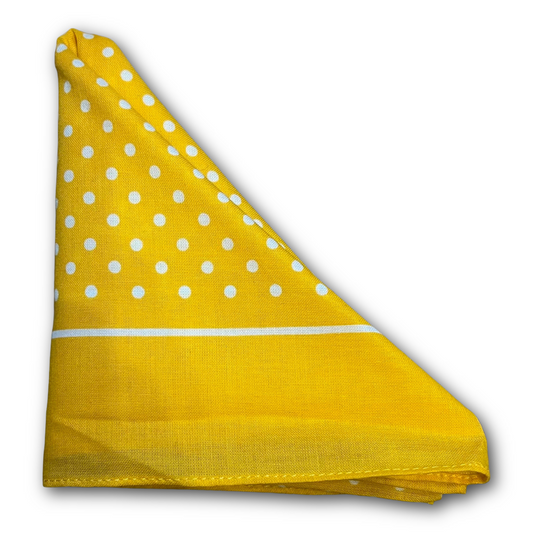Regent - Cotton Hanky - Bandana - Yellow with White Spot