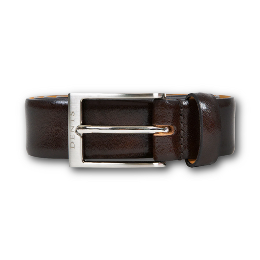DENTS - Heritage Lined Full-Grain Leather Belt - Dark Brown