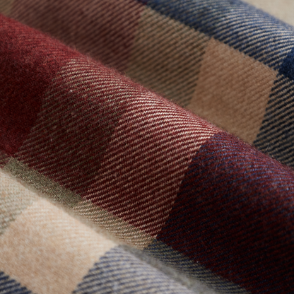 Portuguese Flannel - Girona - Burgundy & Navy Check