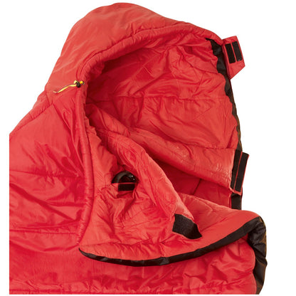 a red sleeping bag