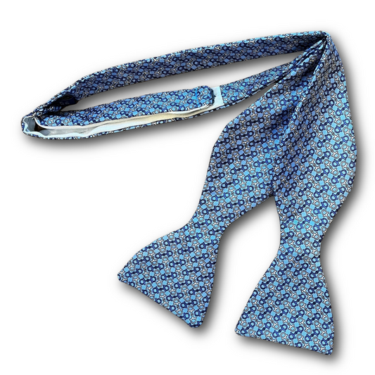 Regent - Silk Bow Tie - Anchor Knott - Navy/Light Blue/White