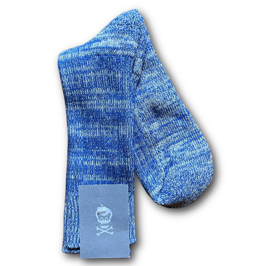 Regent cotton socks in marled blue
