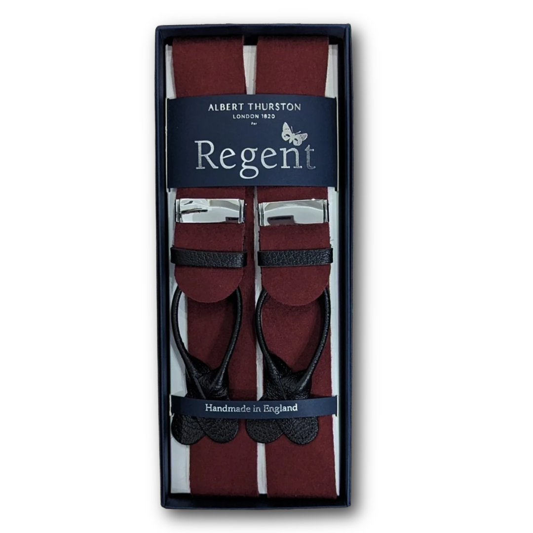Albert Thurston x Regent - Braces - Boxcloth - Burgundy