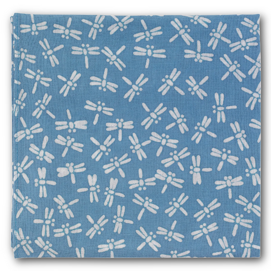 Niwaki - Cotton Handkerchief - Blue / Dragonflies
