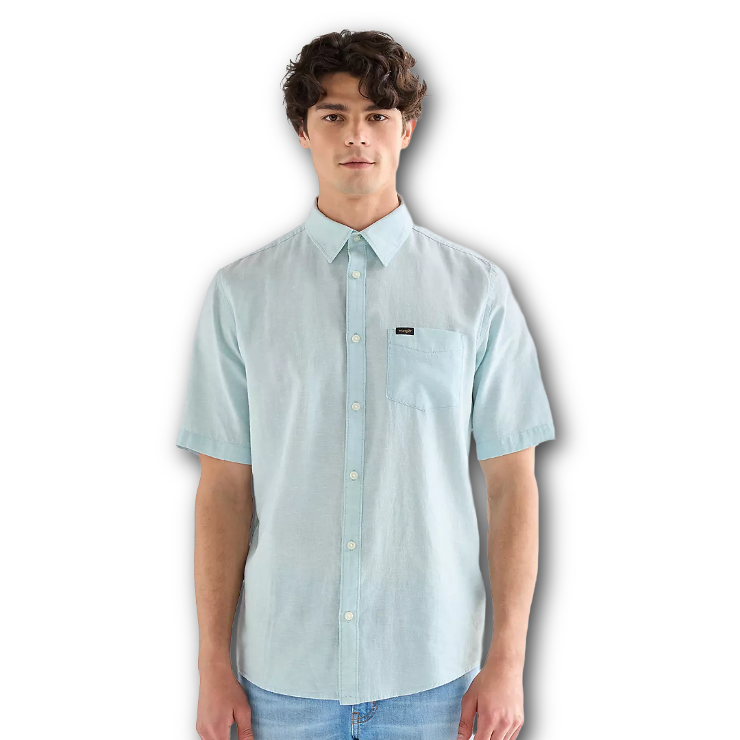 Wrangler - Regular Short Sleeve One Pocket Shirt - Forget me not