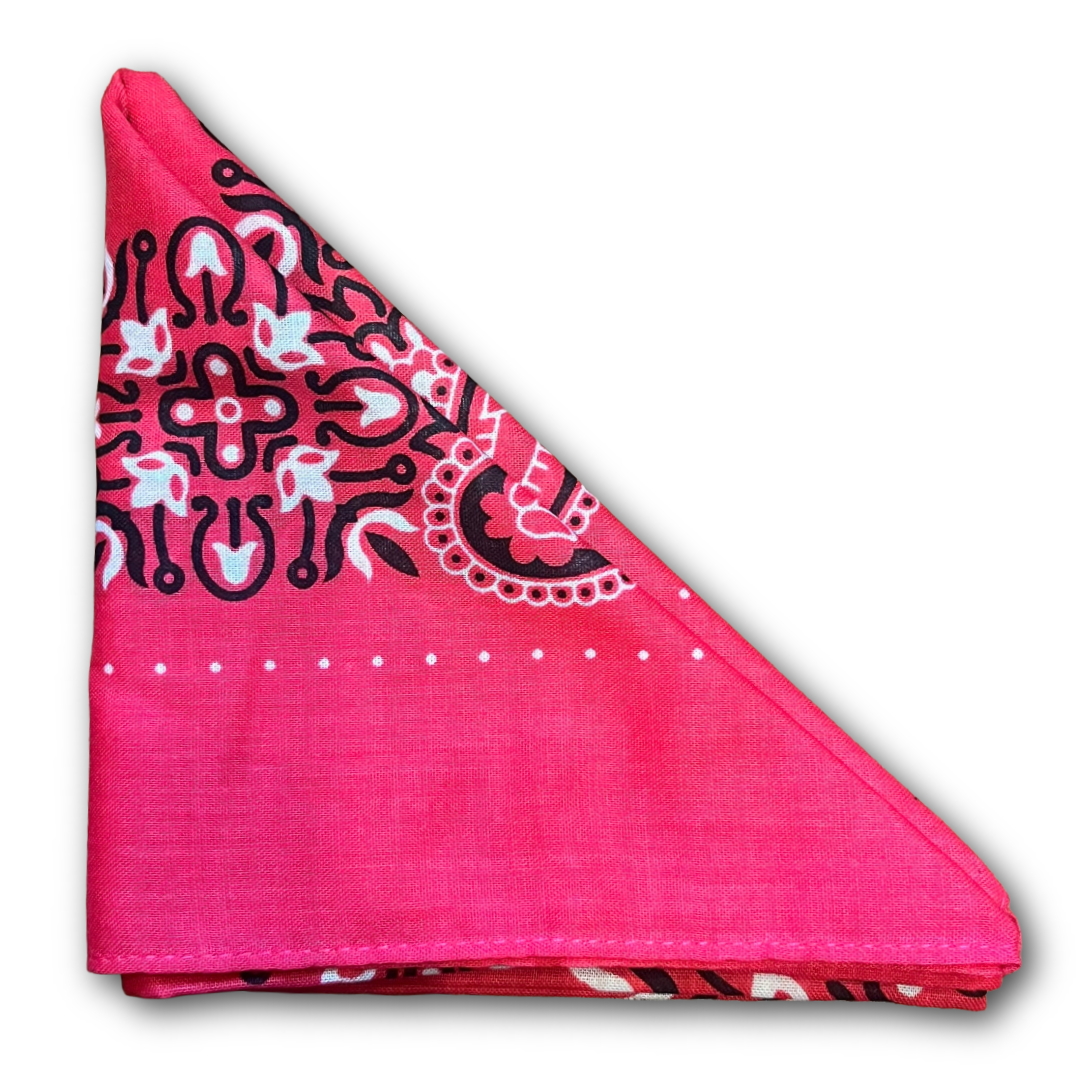 Regent - Cotton Hanky - Bandana - Pink Large Paisley
