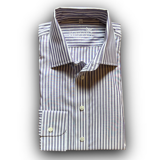 Light purple stripe shirt on white background