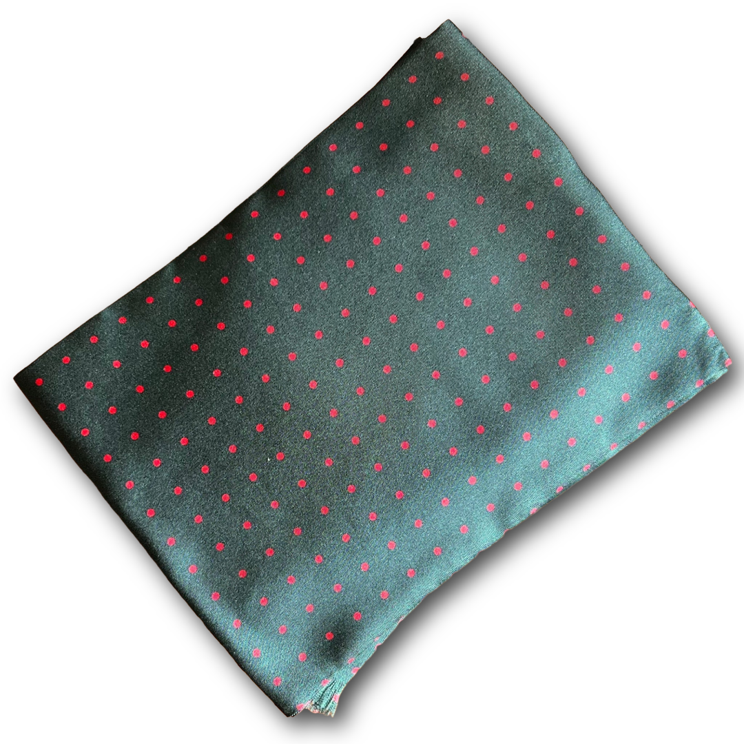 Regent - Tootal Scarf - Green with Red dots